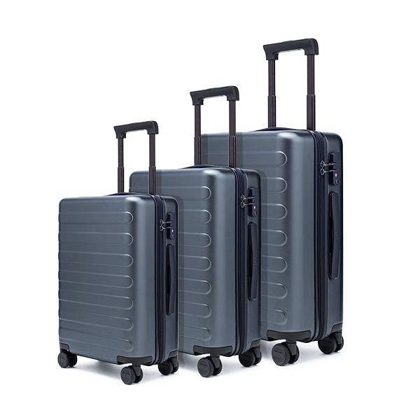 suitcase with recessed wheels